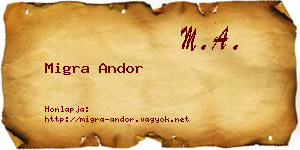 Migra Andor névjegykártya